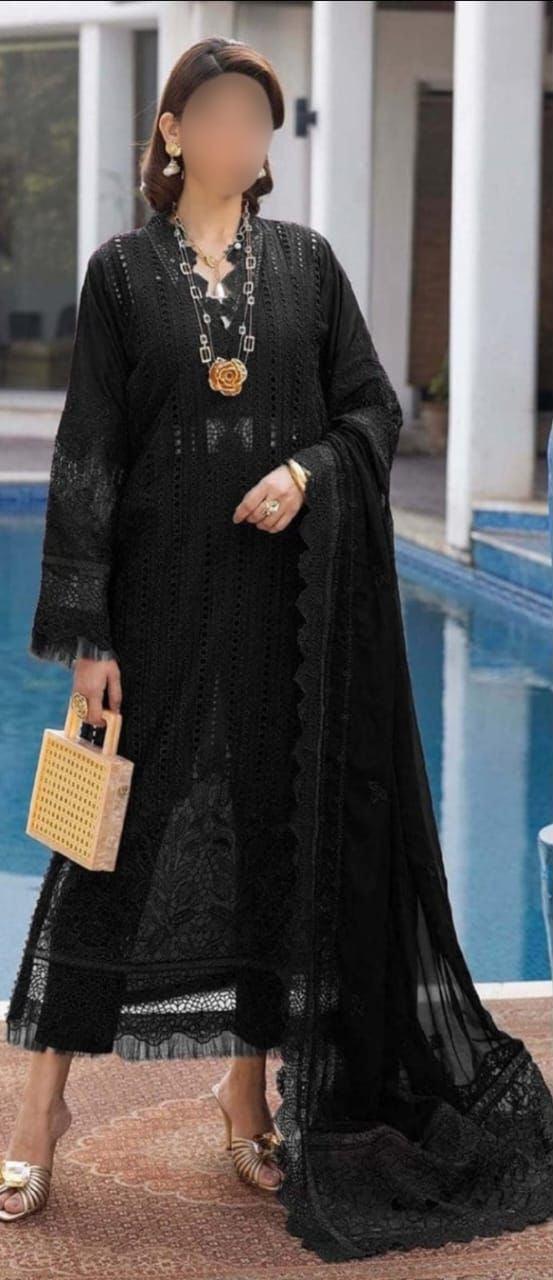 Adan Libas Lawn Suit-Black-Lawn-Organza-Aarasta