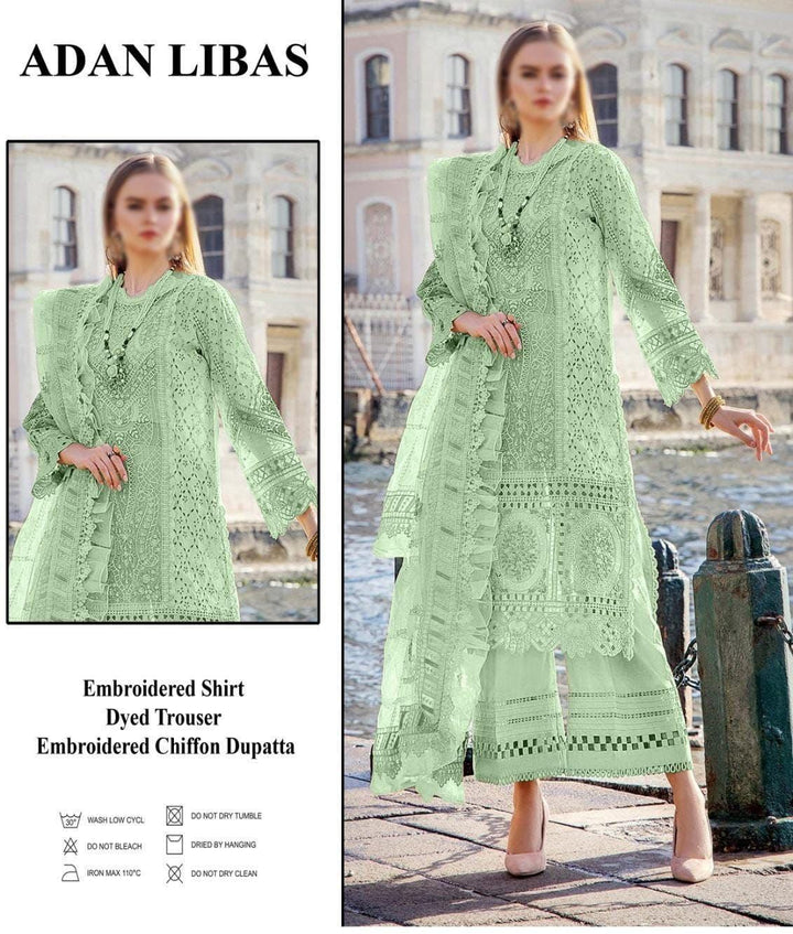 Adan Libas Lawn Suit-Green-Lawn-Organza-Aarasta