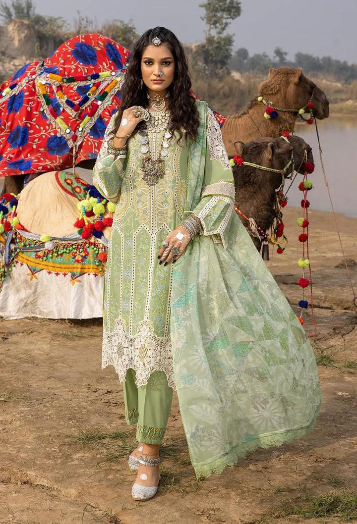 Adan Libas Lawn Suit-Lawn-Green-Silk-Aarasta