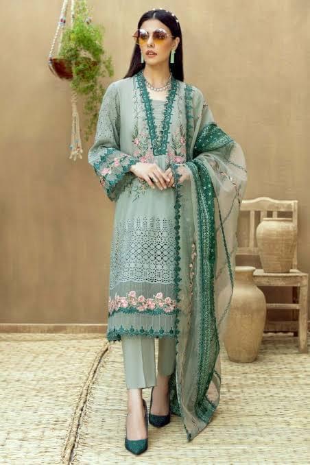 Adan Libaas Lawn Suit-Lawn-Green-Organza-Aarasta
