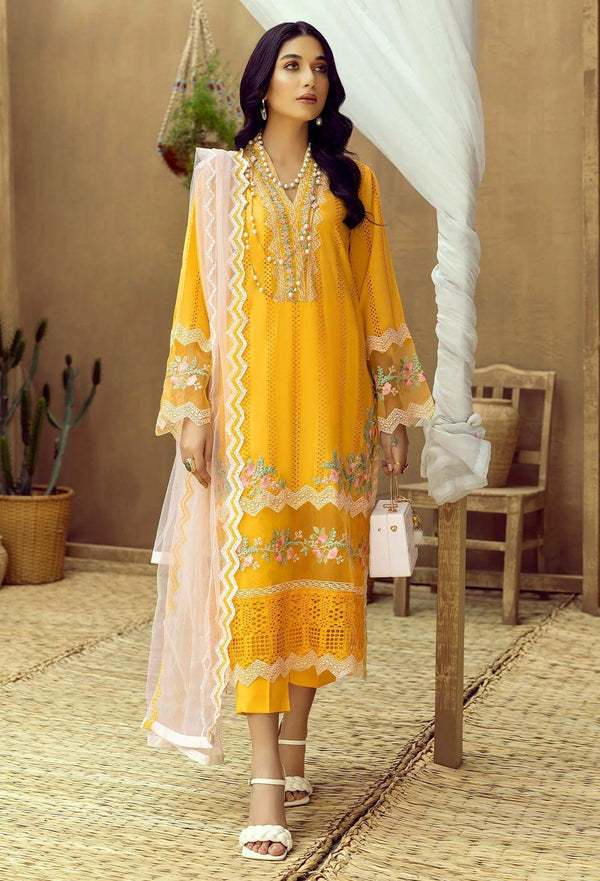 Adan Libas Lawn Suit-Lawn-Yellow-Organza-Aarasta