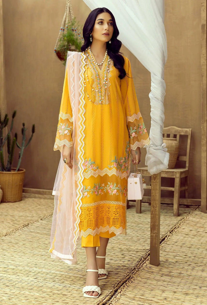 Adan Libas Lawn Suit-Lawn-Yellow-Organza-Aarasta