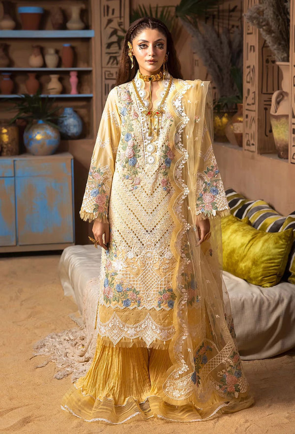 Adan Libas Lawn Suit-Lawn-Yellow-Organza-Aarasta