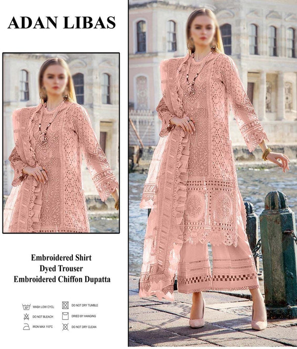 Adan Libas Lawn Suit-Peach-Lawn-Organza-Aarasta