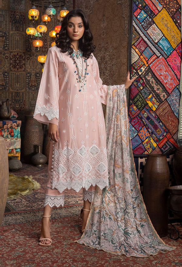 Adan Libas Lawn Suit-Peach-Lawn-Silk-Aarasta