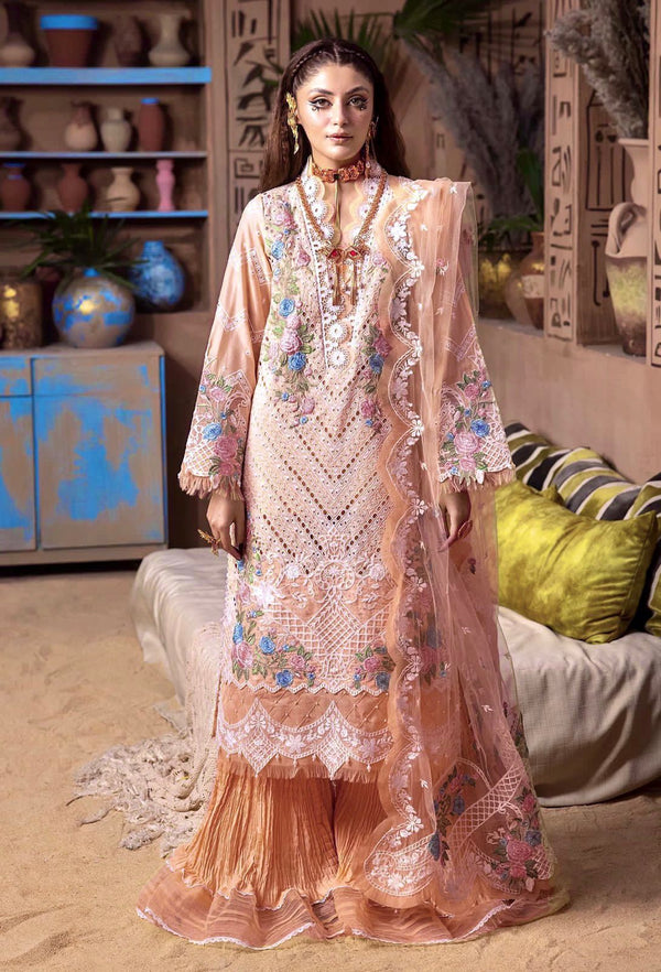 Adan Libas Lawn Suit-Peach-Lawn-Organza-Aarasta