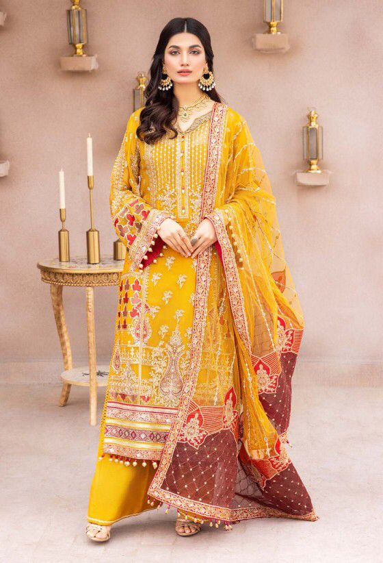 Adan Libas Lawn Suit-Yellow-Lawn-Lawn-Aarasta