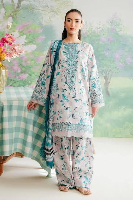 Afrozeh Lawn Suit-Lawn-Green-Silk-Aarasta