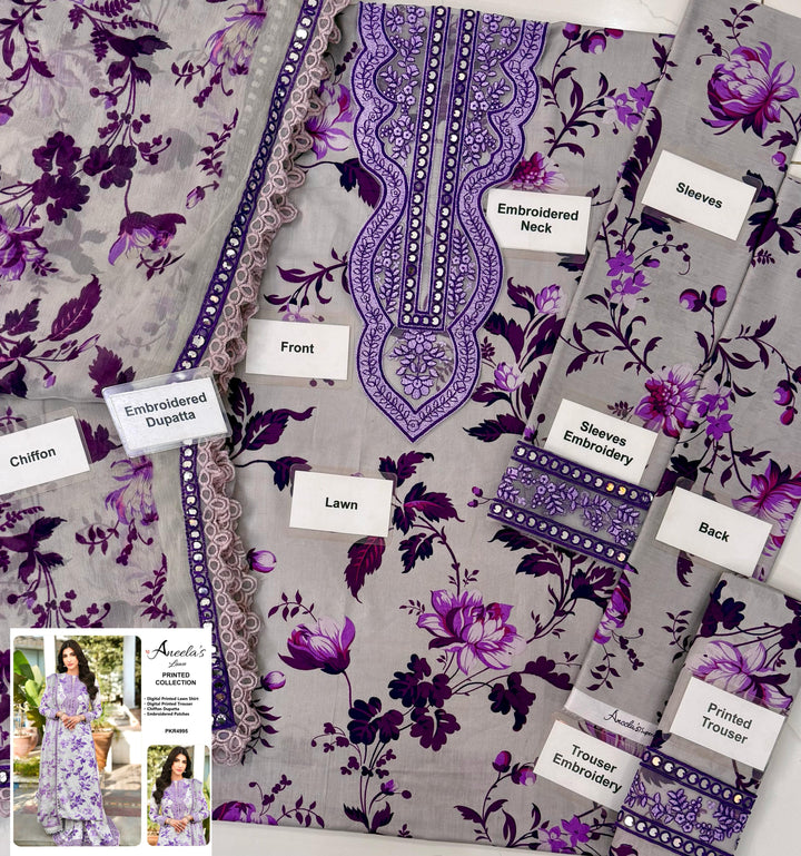 Aneela's Lawn Suit-Aarasta
