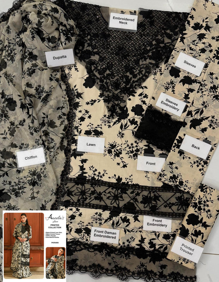 Aneela's Lawn Suit-Aarasta