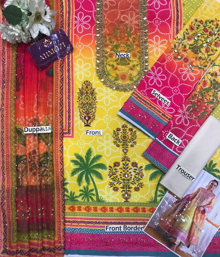 Ansab Jhangir Swiss Lawn Suit-Aarasta