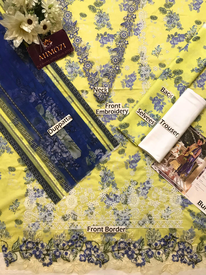 Asifa Nabeel Lawn Suit-Aarasta