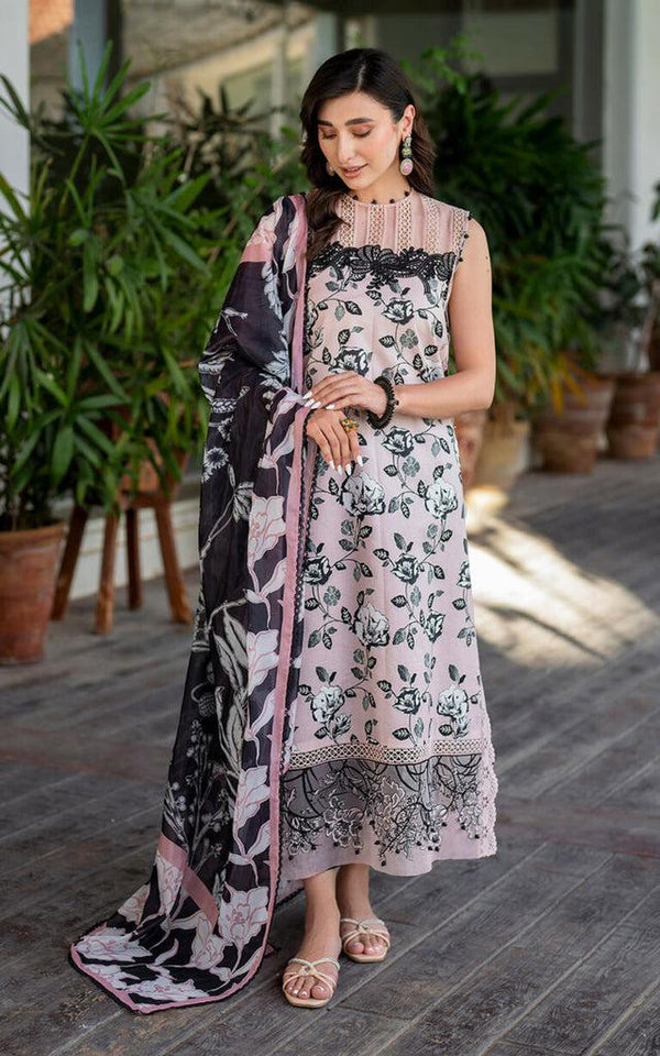 Asifa Nabeel Lawn Suit-Lawn-Peach-Chiffon-Aarasta