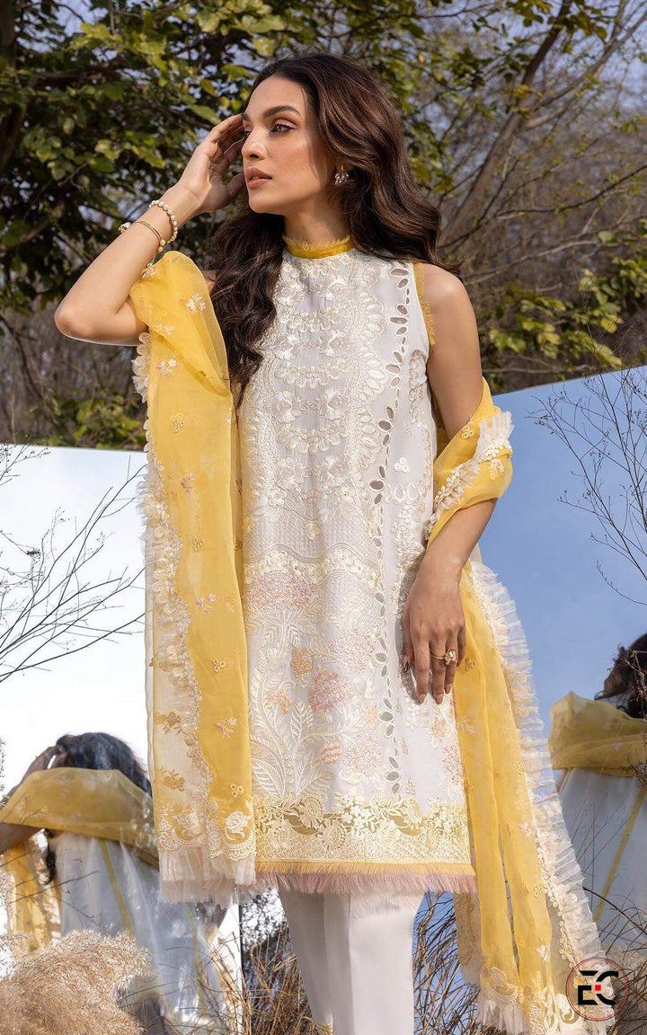 Asifa Nabeel Lawn Suit-Lawn-White-Organza-Aarasta
