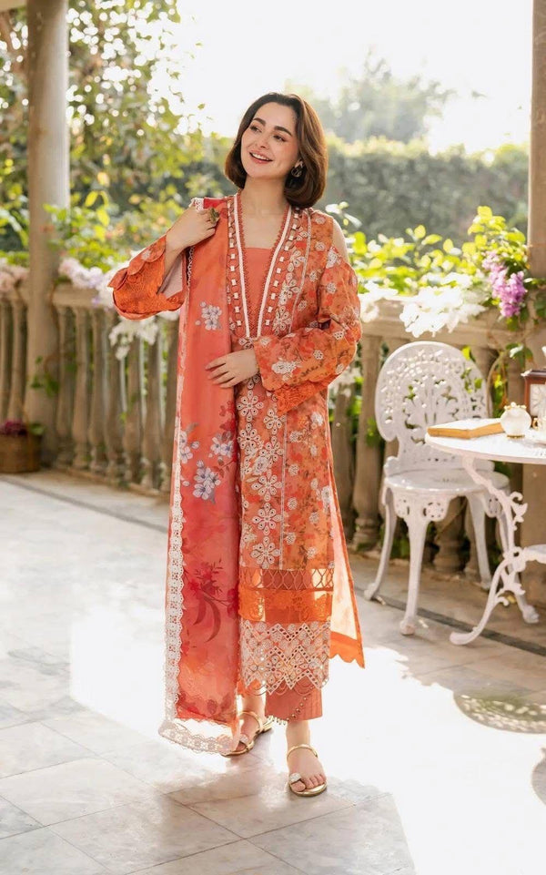 Asifa Nabeel Lawn Suit-Orange-Lawn-Chiffon-Aarasta