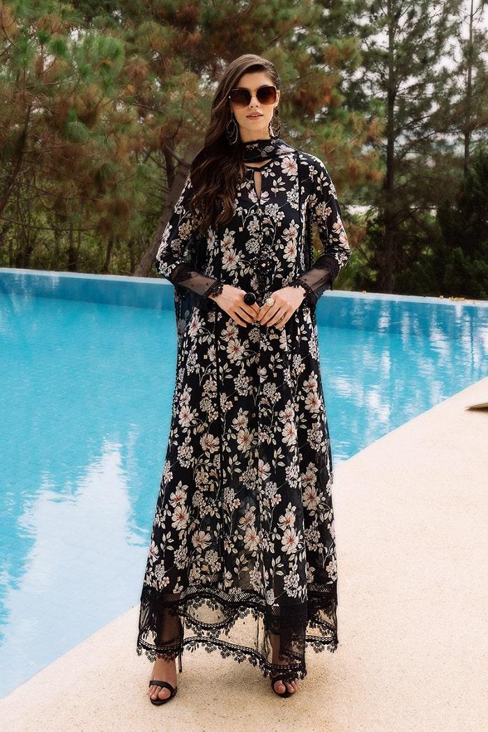 Bareeze Lawn Suit-Black-Lawn-Chiffon-Aarasta