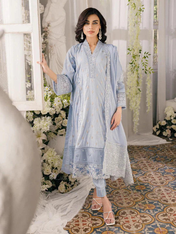 Bareeza Lawn Suit-Lawn-Grey-Chiffon-Aarasta
