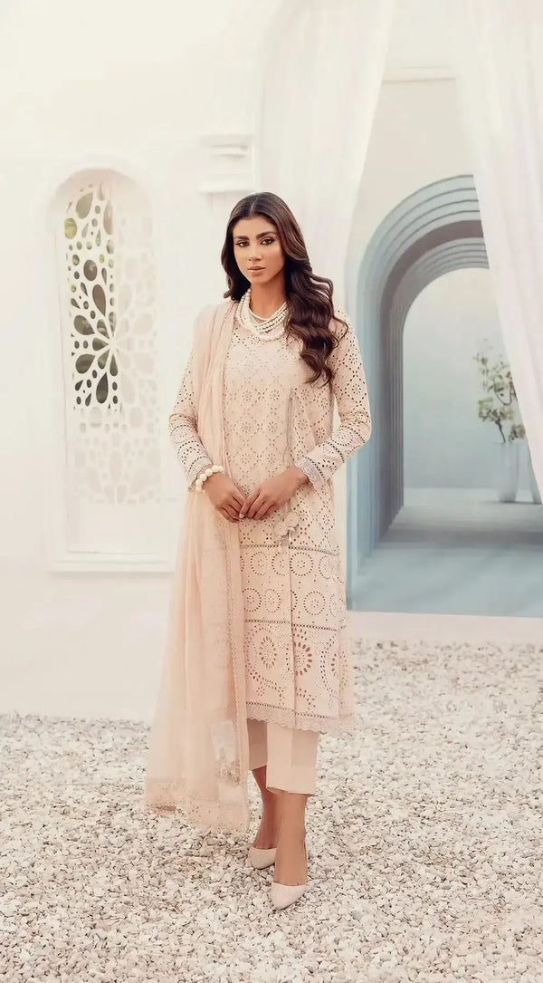 Bareeza Lawn Suit-Off White-Lawn-Chiffon-Aarasta