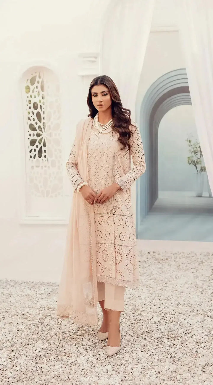Bareeza Lawn Suit-Off White-Lawn-Chiffon-Aarasta