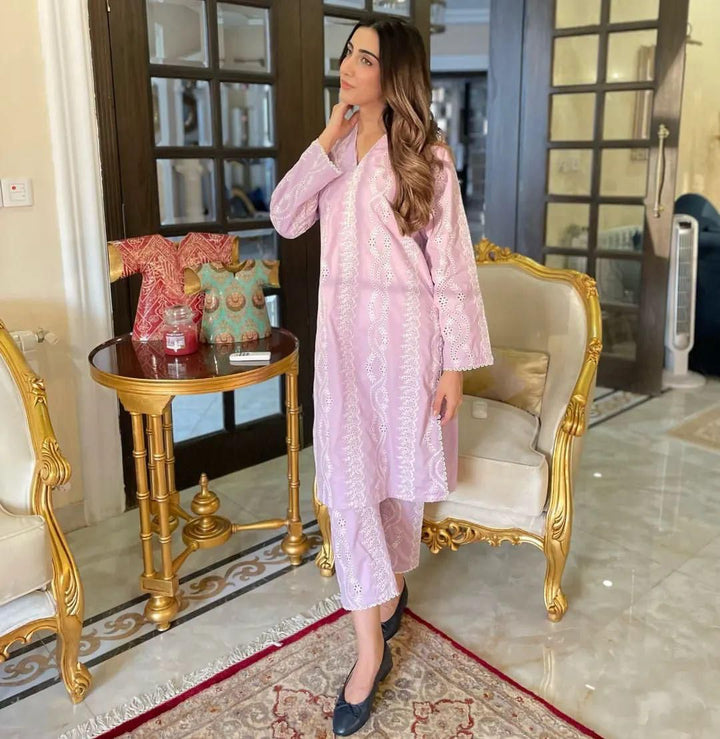 Bareeze Lawn Suit-Pink-Lawn-Chiffon-Aarasta