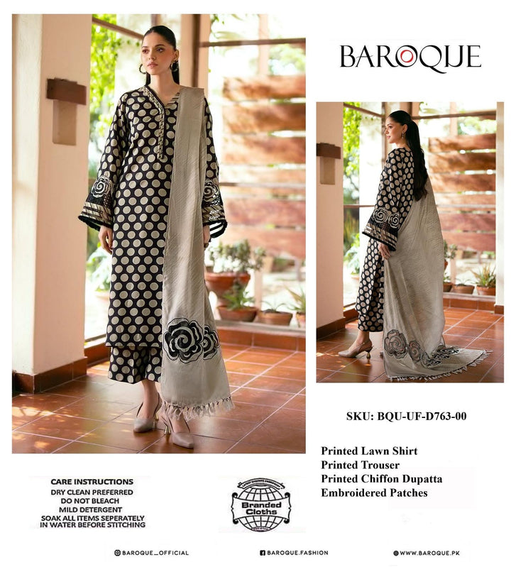 Baroque Lawn Suit-Aarasta