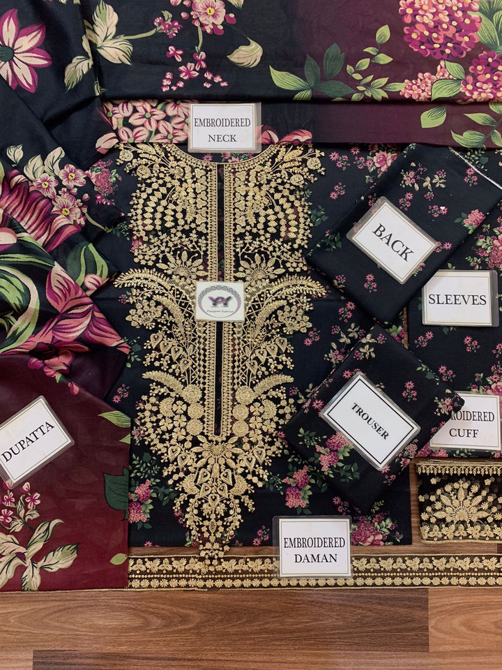 Jazmin Lawn Suit-Aarasta