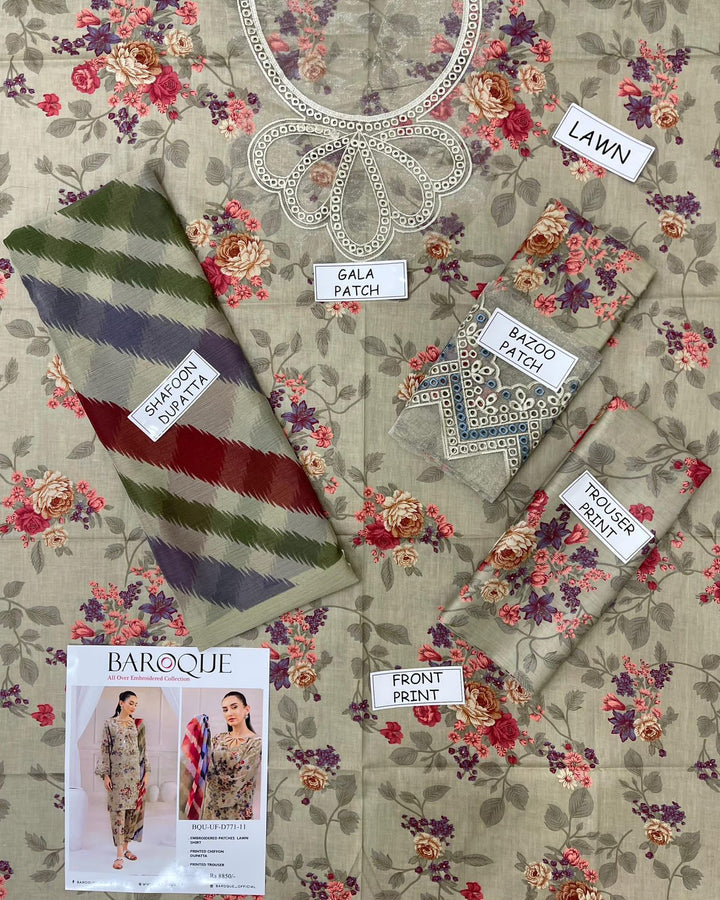 Baroque Lawn Suit-Aarasta