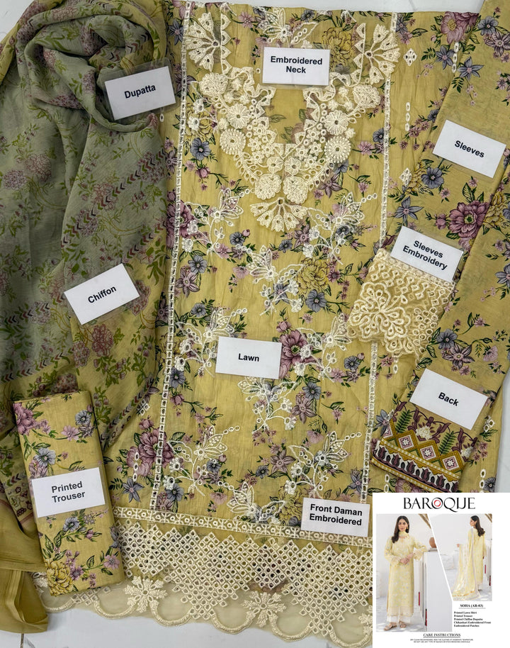 Baroque Lawn Suit-Aarasta
