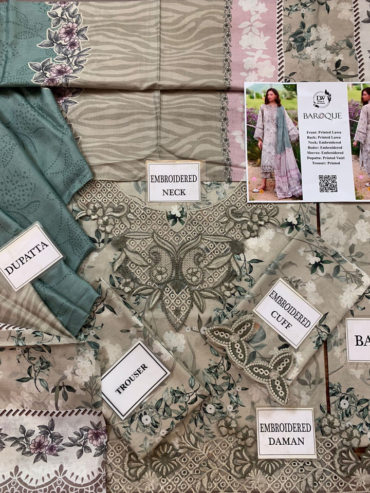 Baroque Lawn Suit-Aarasta