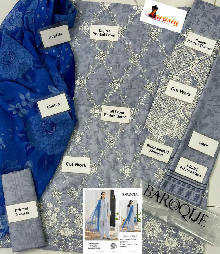 Baroque Lawn Suit-Aarasta