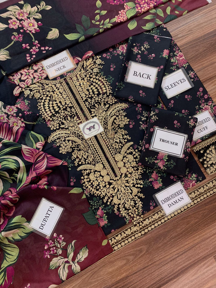 Jazmin Lawn Suit-Aarasta