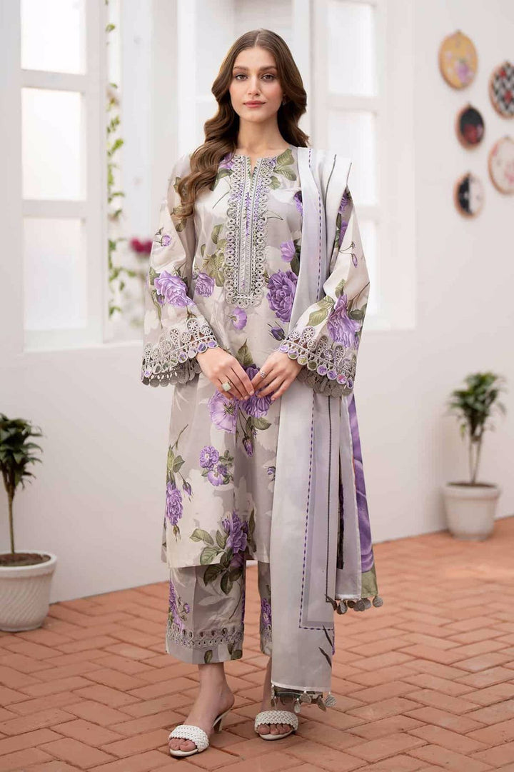 Baroque Lawn Suit-Beige-Lawn-Chiffon-Aarasta