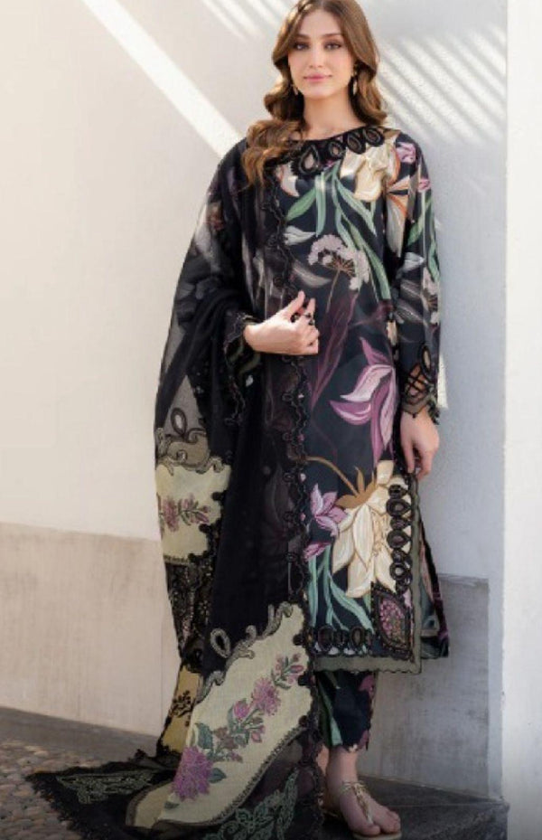 Baroque Lawn Suit-Black-Lawn-Chiffon-Aarasta
