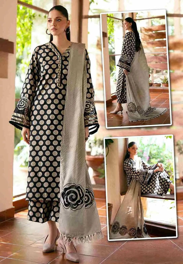 Baroque Lawn Suit-Black-Lawn-Chiffon-Aarasta