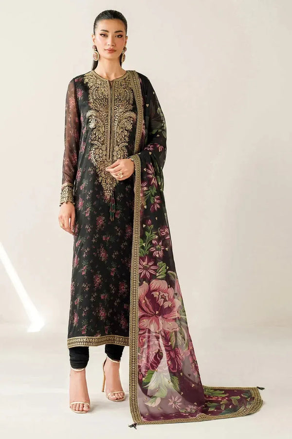Jazmin Lawn Suit-Black-Lawn-Silk-Aarasta