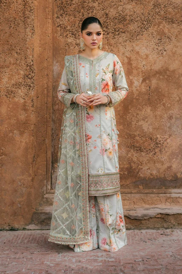 Jazmin Lawn Suit-Green-Lawn-Net-Aarasta