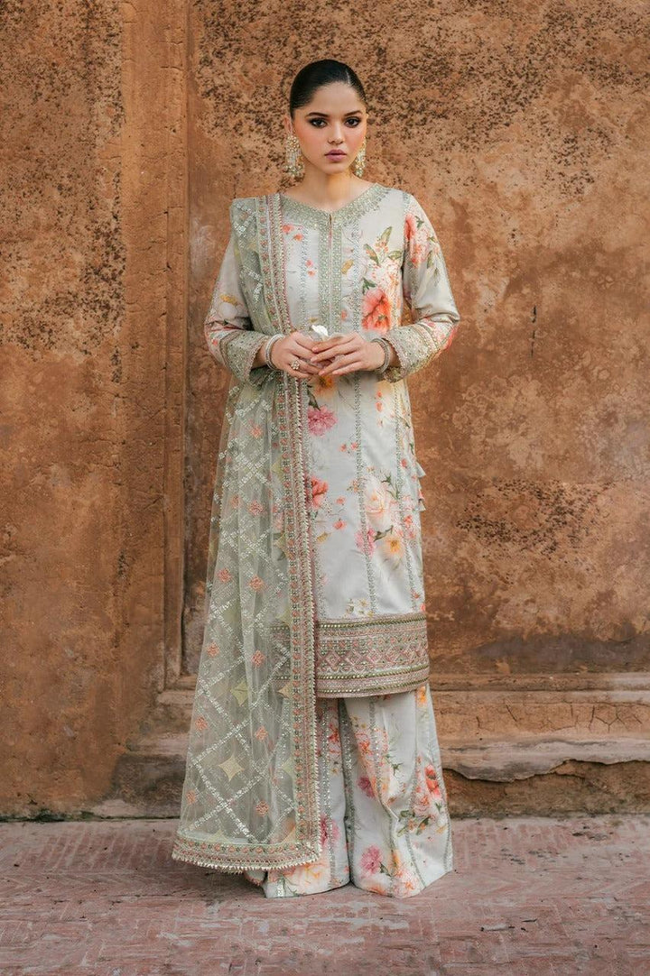 Jazmin Lawn Suit-Green-Lawn-Net-Aarasta