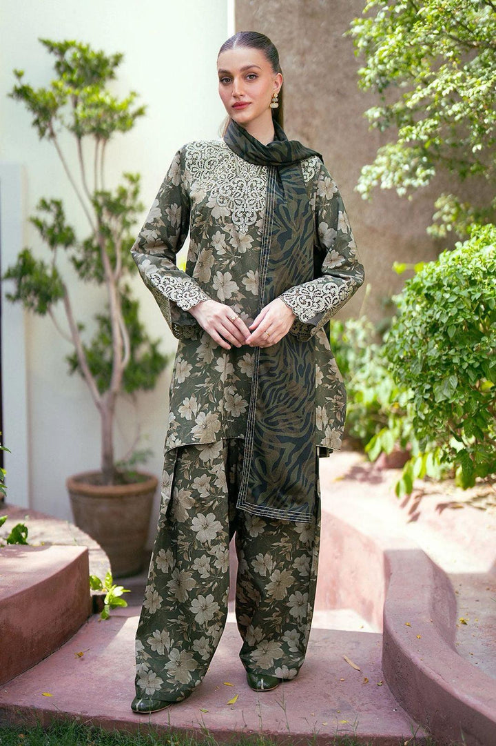 Baroque Lawn Suit-Green-Lawn-Silk-Aarasta
