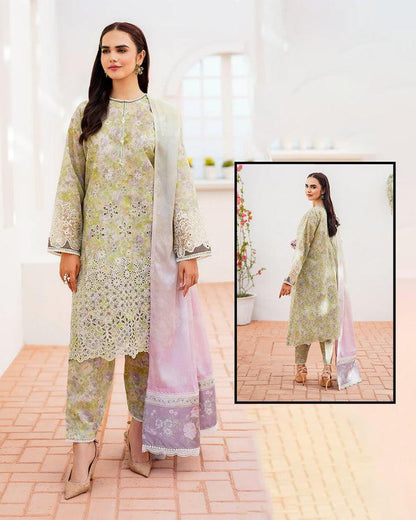 Baroque Lawn Suit-Grey-Lawn-Chiffon-Aarasta