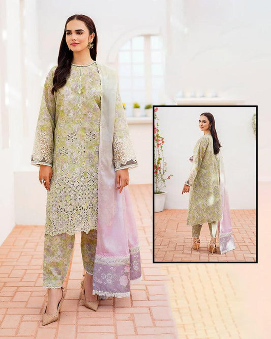 Baroque Lawn Suit-Grey-Lawn-Chiffon-Aarasta