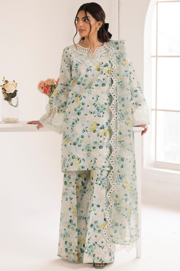 Mohagni Lawn Suit-Lawn-Green-Chiffon-Aarasta