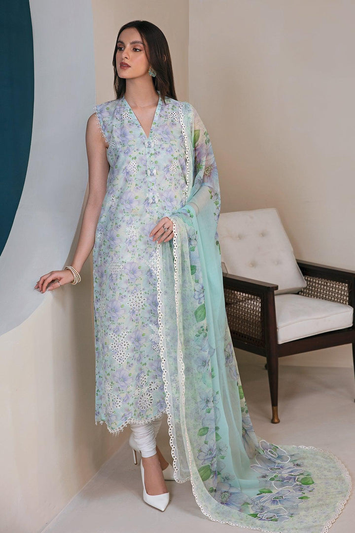 Baroque Lawn Suit-Lawn-Green-Chiffon-Aarasta