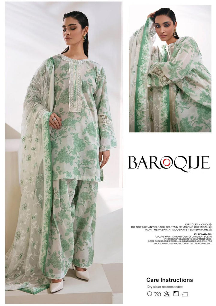 Baroque Lawn Suit-Lawn-Green-Organza-Aarasta