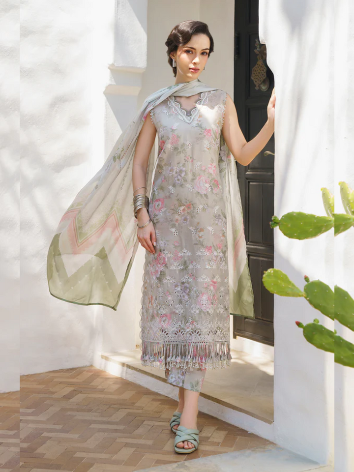 Baroque Lawn Suit-Lawn-Grey-Chiffon-Aarasta