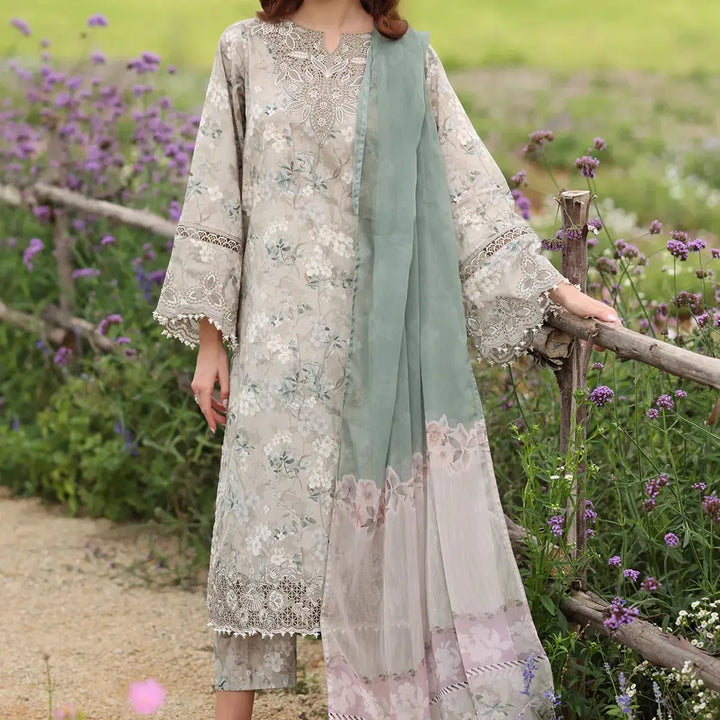 Baroque Lawn Suit-Lawn-Grey-Voiel-Aarasta