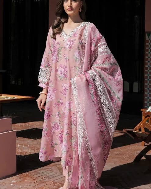 Baroque Lawn Suit-Lawn-Pink-Net-Aarasta