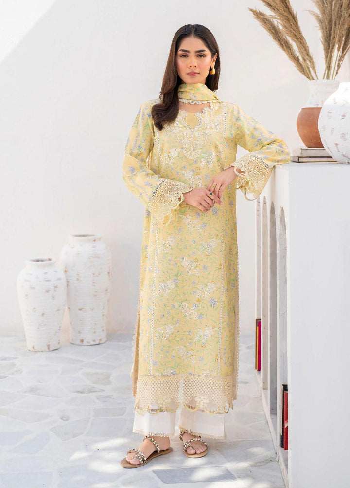 Baroque Lawn Suit-Yellow-Lawn-Chiffon-Aarasta