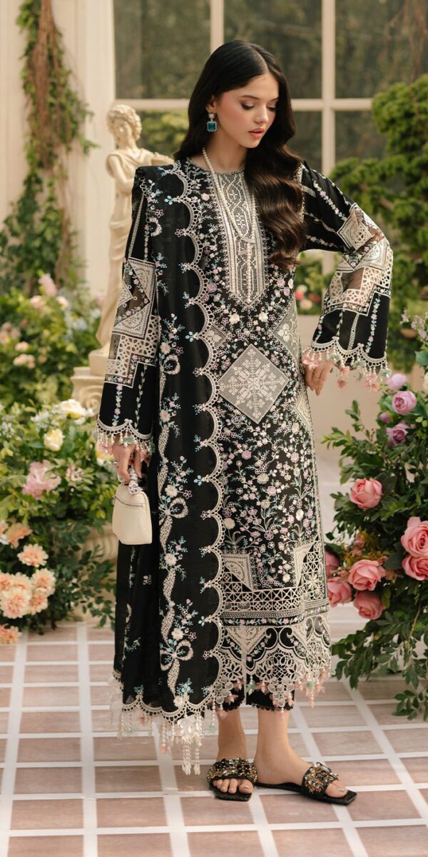 Bin Ilyas Lawn Suit-Black-Lawn-Chiffon-Aarasta