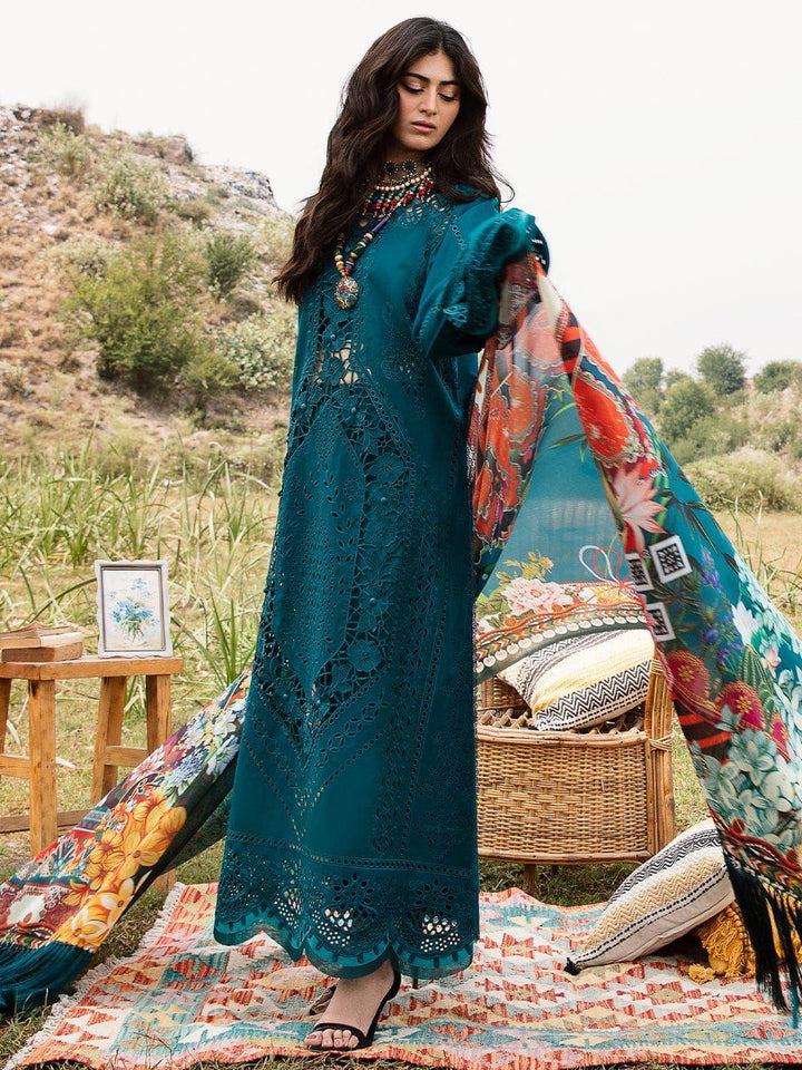 Bin Ilyas Lawn Suit-Green-Lawn-Silk-Aarasta