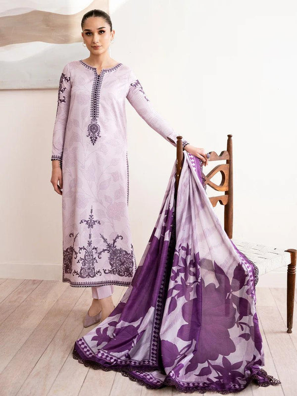 Bin Ilyas Lawn Suit-Purple-Lawn-Silk-Aarasta